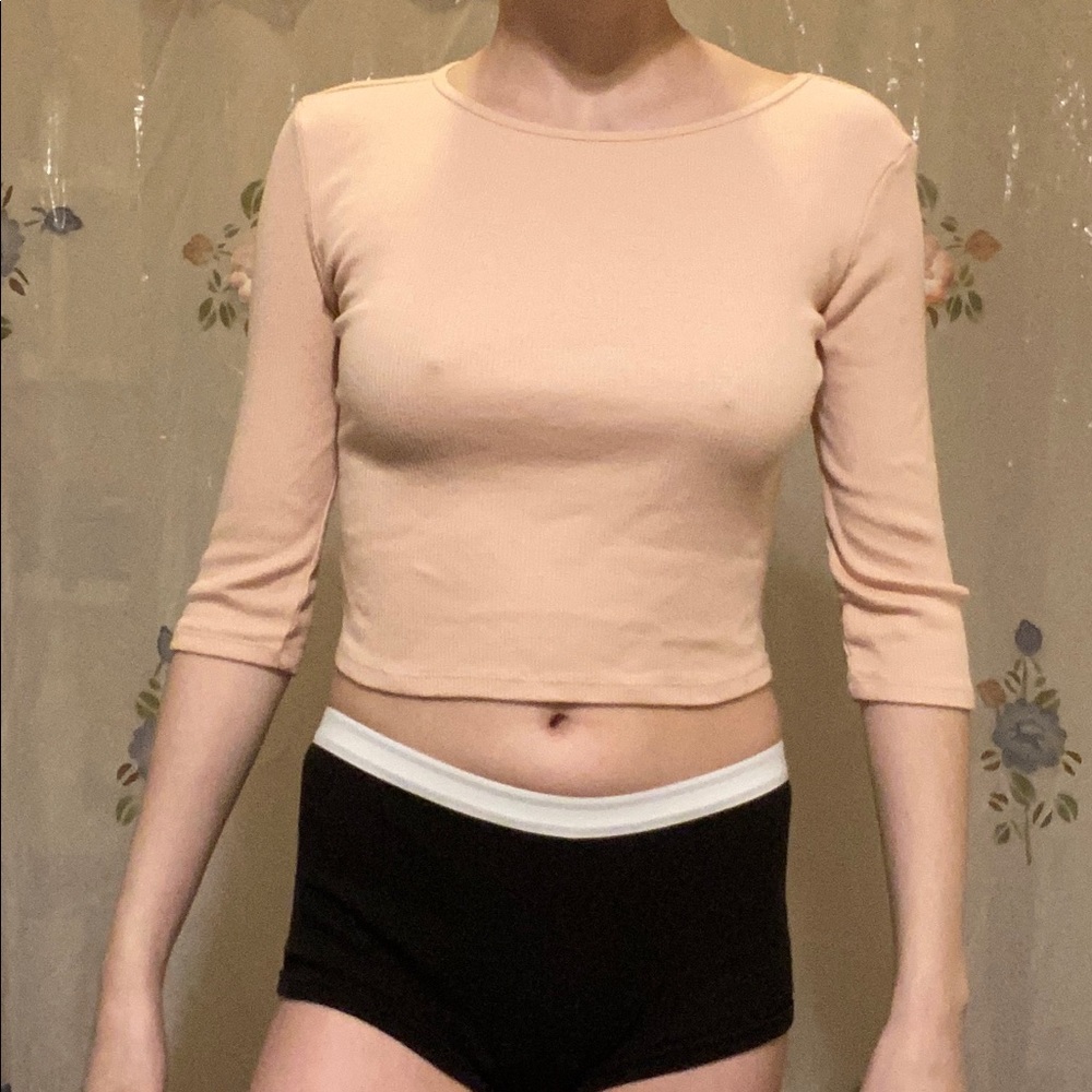 3/4 sleeve crop top